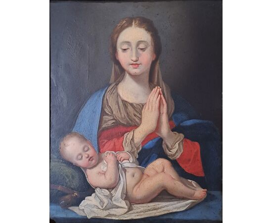 MADONNA CON BAMBINO SU RAME - ITALIA - XVIII SEC.