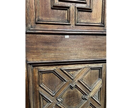 PTI714 - Portoncino da ingresso in rovere, epoca '800, misure cm L 111 x H 227