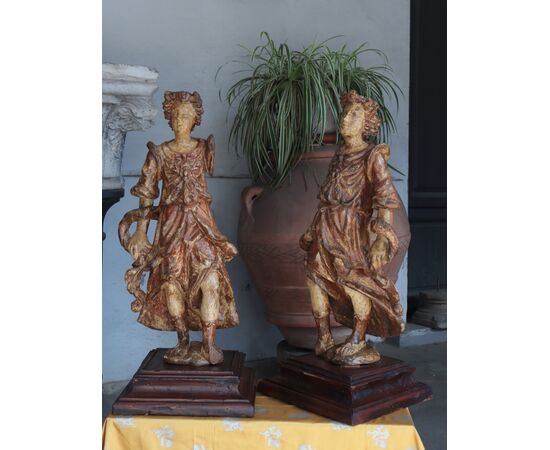 Coppia di angeli policromi, Toscana, '500