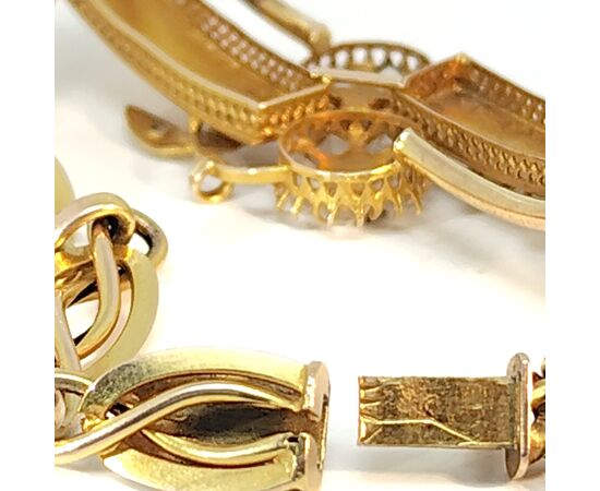 Bracciale in oro con smeraldi e diamanti