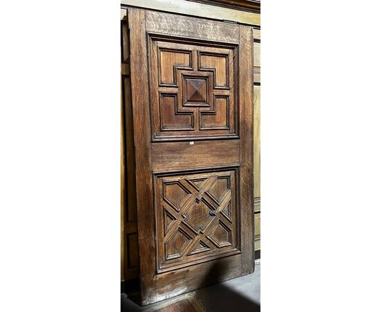 PTI714 - Portoncino da ingresso in rovere, epoca '800, misure cm L 111 x H 227