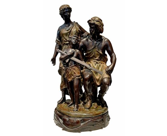 SCULTURA IN BRONZO - " DEVOIR" - ERNEST RANCOULET (1842 - 1905)