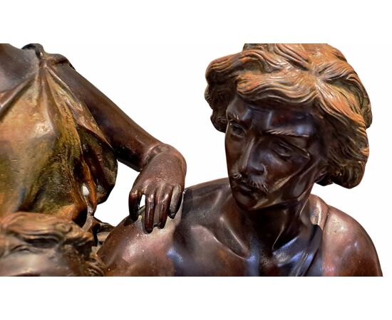 SCULTURA IN BRONZO - " DEVOIR" - ERNEST RANCOULET (1842 - 1905)
