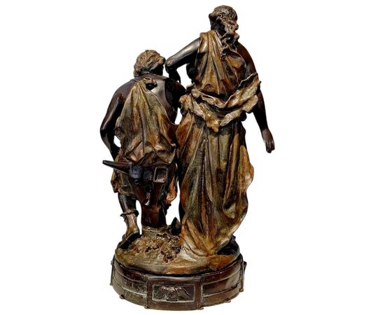 SCULTURA IN BRONZO - " DEVOIR" - ERNEST RANCOULET (1842 - 1905)