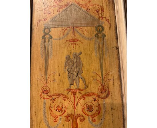 PTL717 - Lacquered and painted door, 18th/19th century, dimensions cm W 119 x H 239