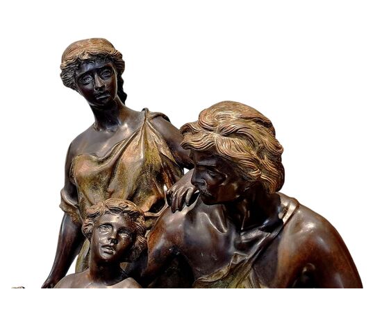 SCULTURA IN BRONZO - " DEVOIR" - ERNEST RANCOULET (1842 - 1905)