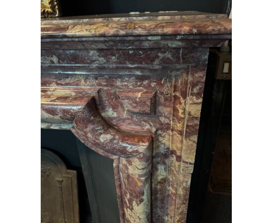 CHM898 - Elegant antique polychrome marble fireplace, 19th century, dimensions cm W 150 x H 110 x D 41