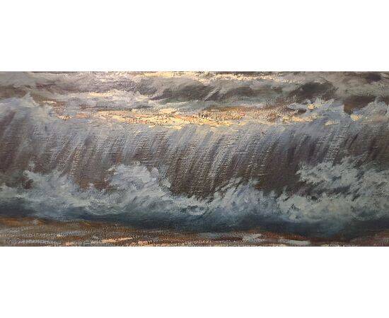 "MARINA AL TRAMONTO - OLIO SU TELA - LICINIO CAMPAGNARI (1920 - 1981)