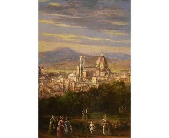 Veduta di Firenze, Pittore vedutista del XVIII-XIX secolo