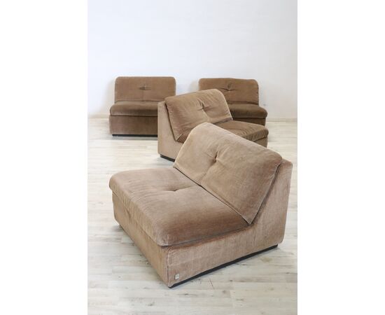 Modular velvet sofa by Busnelli, Italy, 1970s NEGOTIABLE PRICE
