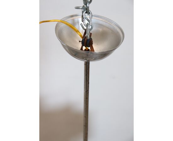 Space Age 6-light steel chandelier, 1970s - NEGOTIABLE PRICE