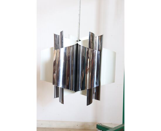Space Age 6-light steel chandelier, 1970s - NEGOTIABLE PRICE