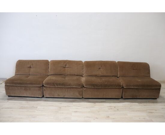 Modular velvet sofa by Busnelli, Italy, 1970s NEGOTIABLE PRICE