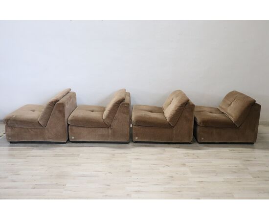 Modular velvet sofa by Busnelli, Italy, 1970s NEGOTIABLE PRICE