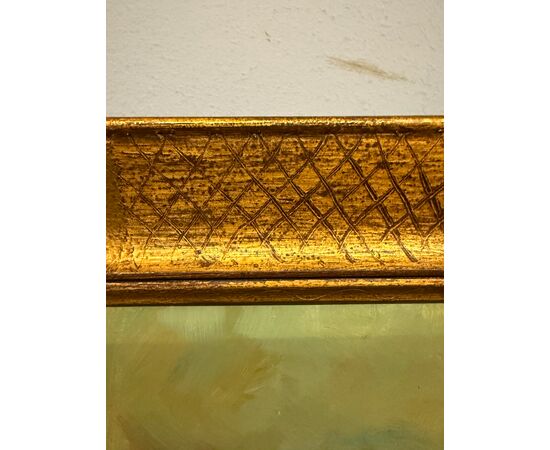 Dipinto olio su tela XX sec bambina C. Moraldi 70x60cm