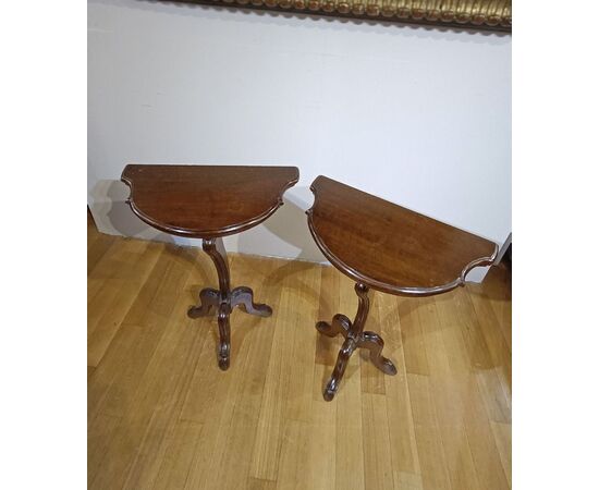 PAIR OF 19TH CENTURY GUERIDON CONSOLE TABLES
