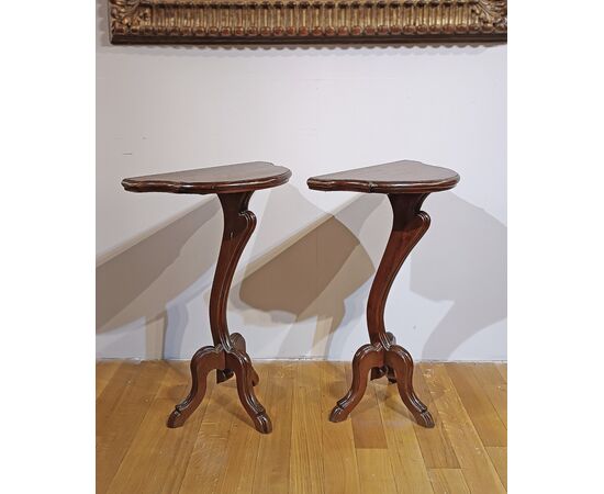 PAIR OF 19TH CENTURY GUERIDON CONSOLE TABLES