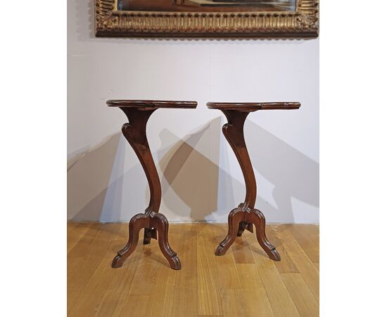 PAIR OF 19TH CENTURY GUERIDON CONSOLE TABLES