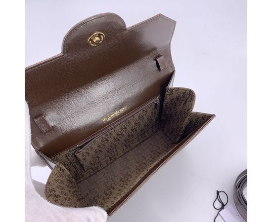 YVES SAINT LAURENT Borsa a Tracolla Vintage in Pelle Col. Marrone S