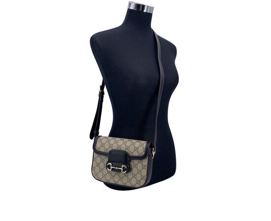 GUCCI Borsa a Tracolla in Tela Col. Beige Horsebit 1955 S