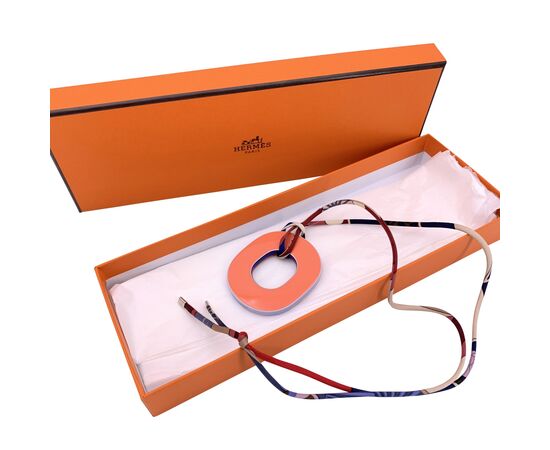 HERMES Collana in Legno Col. Arancione