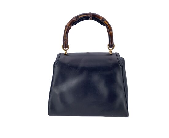 GUCCI Borsa a Mano Vintage in Pelle Col. Nero Bamboo Top Handle M