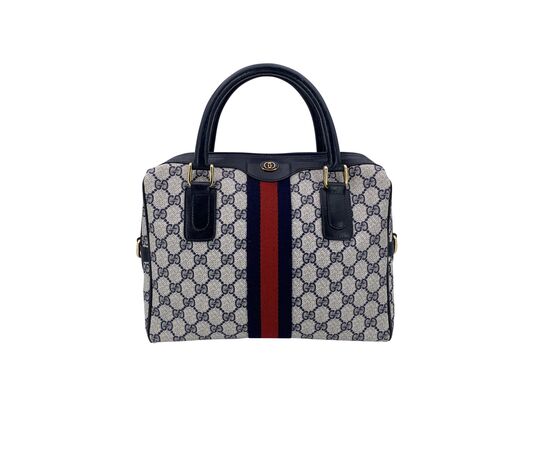 GUCCI Borsa a Mano Vintage in Tela Col. Blu M
