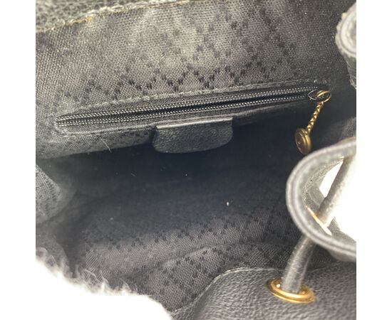 GUCCI Zaino Vintage in Camoscio Col. Nero Bamboo S