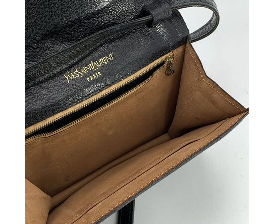 YVES SAINT LAURENT Borsa a Tracolla Vintage in Pelle Col. Nero S