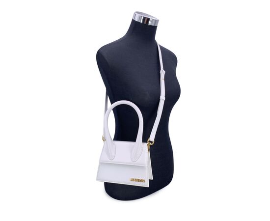 JACQUEMUS Borsa a Mano in Pelle Col. Bianco Chiquito S