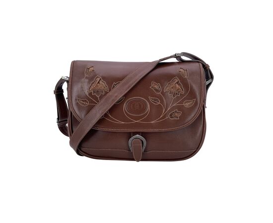 GUCCI Borsa a Tracolla Vintage in Pelle Col. Marrone M