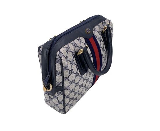 GUCCI Borsa a Mano Vintage in Tela Col. Blu M