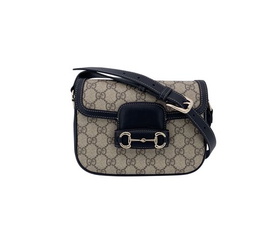 GUCCI Borsa a Tracolla in Tela Col. Beige Horsebit 1955 S