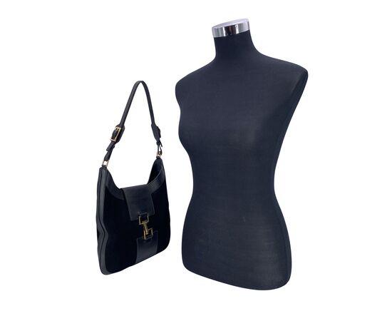 GUCCI Borsa Hobo in Camoscio Col. Nero Hobo Bag M