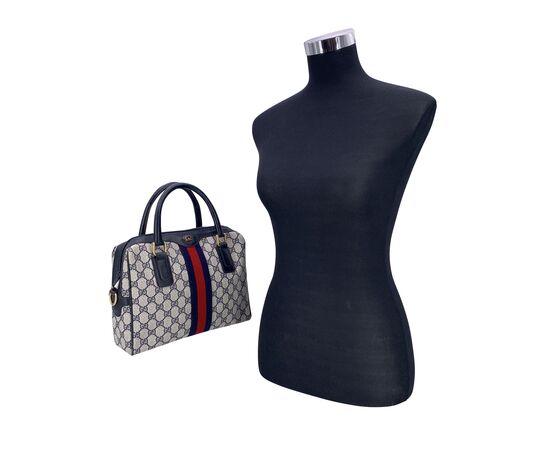 GUCCI Borsa a Mano Vintage in Tela Col. Blu M