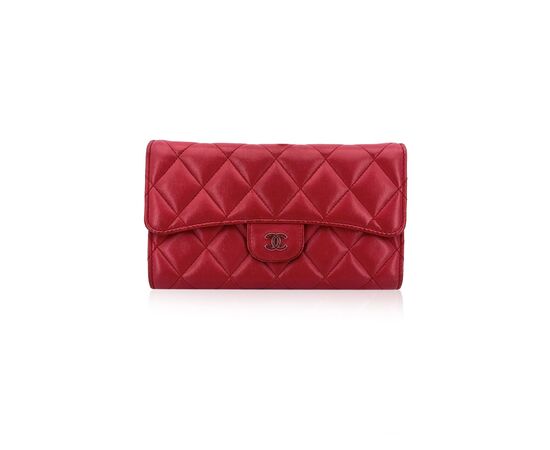 CHANEL Portafoglio in Pelle Col. Rosso Timeless/Classique M