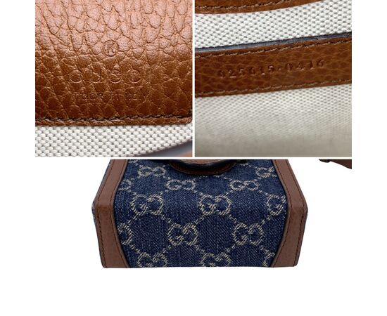 GUCCI Borsa a Tracolla in Denim Col. Blu Horsebit 1955 S