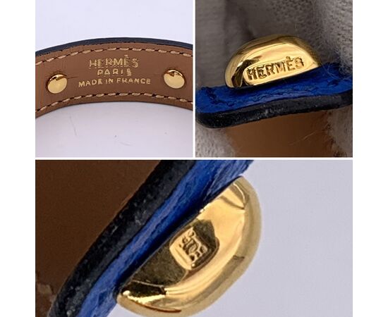 HERMES Bracciale in Pelle Col. Blu