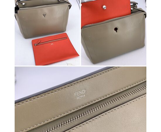 FENDI Borsa Shopper in Pelle Col. Grigio Dot Com M