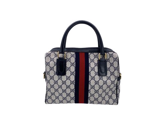 GUCCI Borsa a Mano Vintage in Tela Col. Blu M