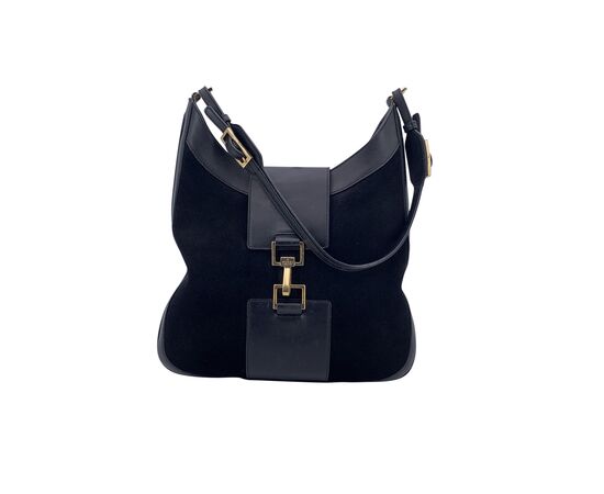 GUCCI Borsa Hobo in Camoscio Col. Nero Hobo Bag M
