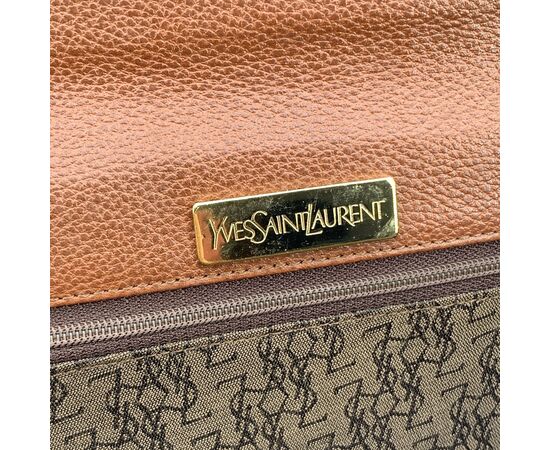 YVES SAINT LAURENT Pochette Vintage in Pelle Col. Marrone S