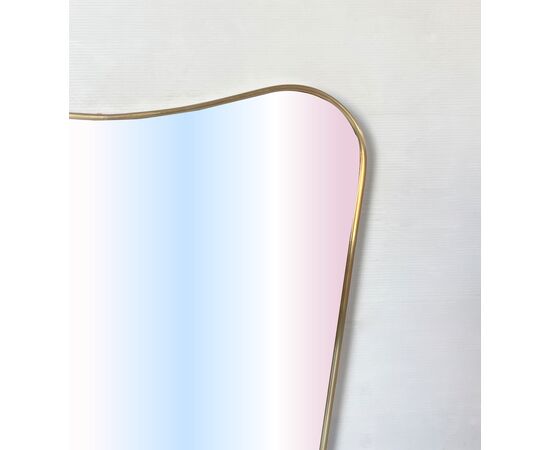 Specchio "scudino" in ottone - Vintage 1970