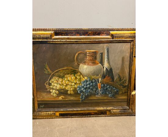 Antique oil painting on cardboard, French school, 1930, 70x90cm