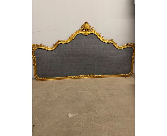 Antique gilded headboard, carved gold leaf from the 1900s, 93x170cm