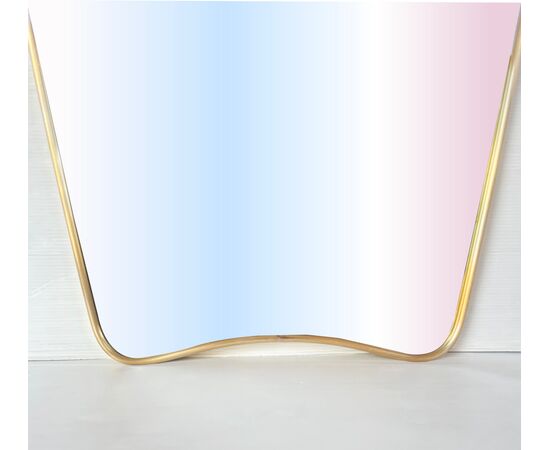 Specchio "scudino" in ottone - Vintage 1970