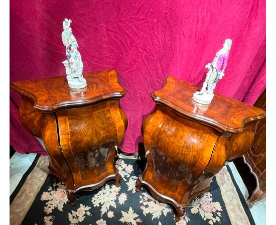 Coppia comodini bombati - Venezia - epoca 1750 c.a