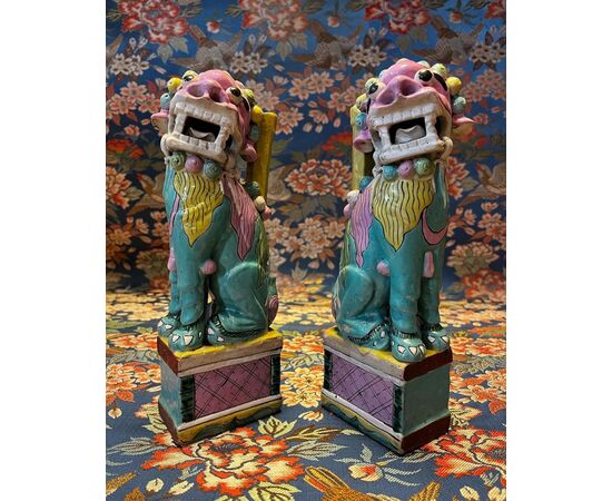 Pair of 18th-century Foo dogs