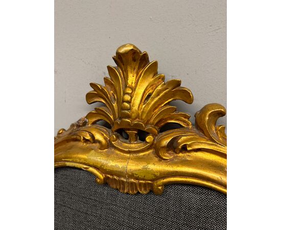 Antique gilded headboard, carved gold leaf from the 1900s, 93x170cm