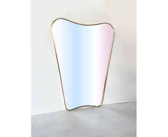 Specchio "scudino" in ottone - Vintage 1970